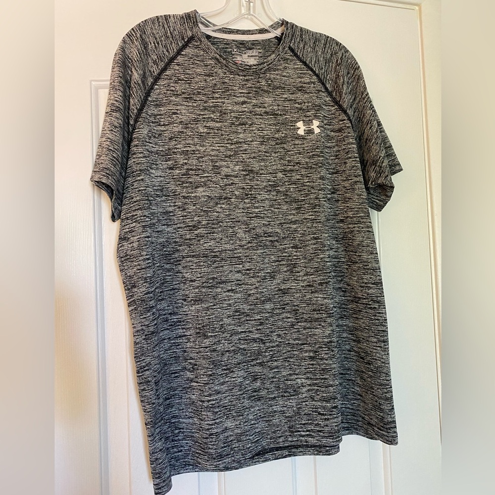 Under Armour athletic tshirt, black and white, medium